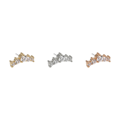 ‘Priya’ 5 Stone Cluster Threadless End