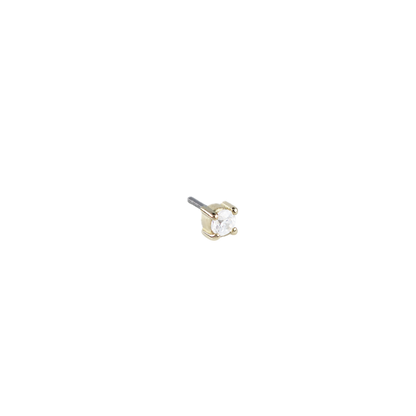 14kt Gold Prong Set CZ Threadless End