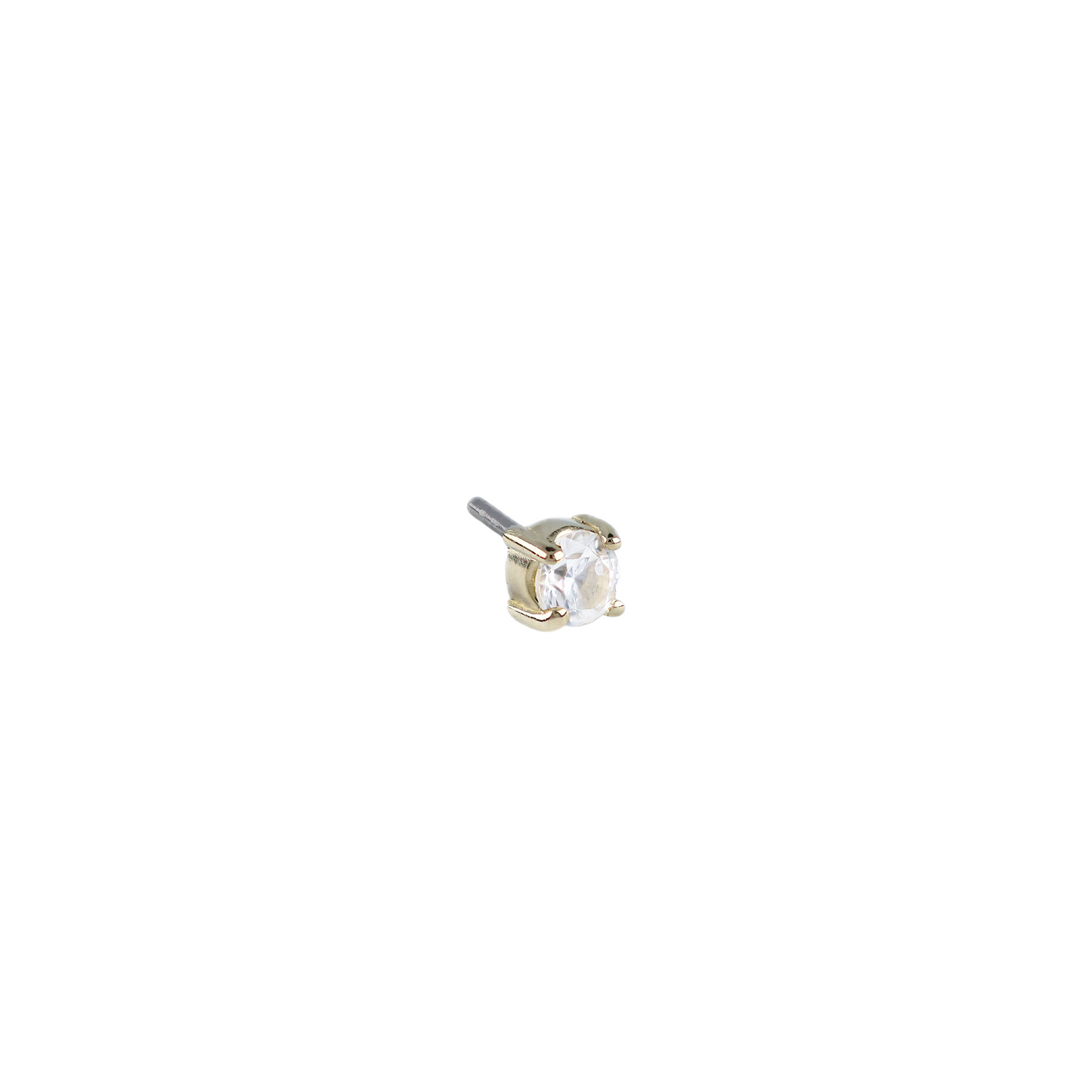 14kt Gold Prong Set CZ Threadless End