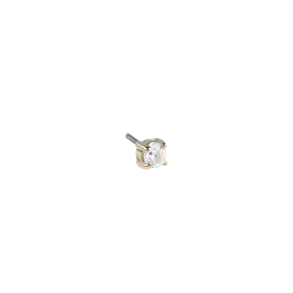 14kt Gold Prong Set CZ Threadless End