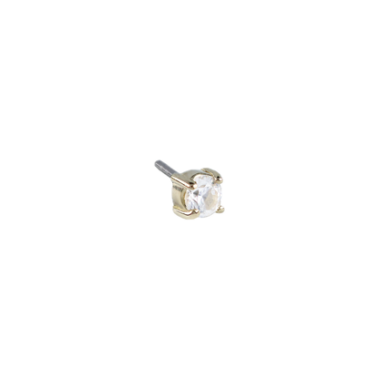 14kt Gold Prong Set CZ Threadless End