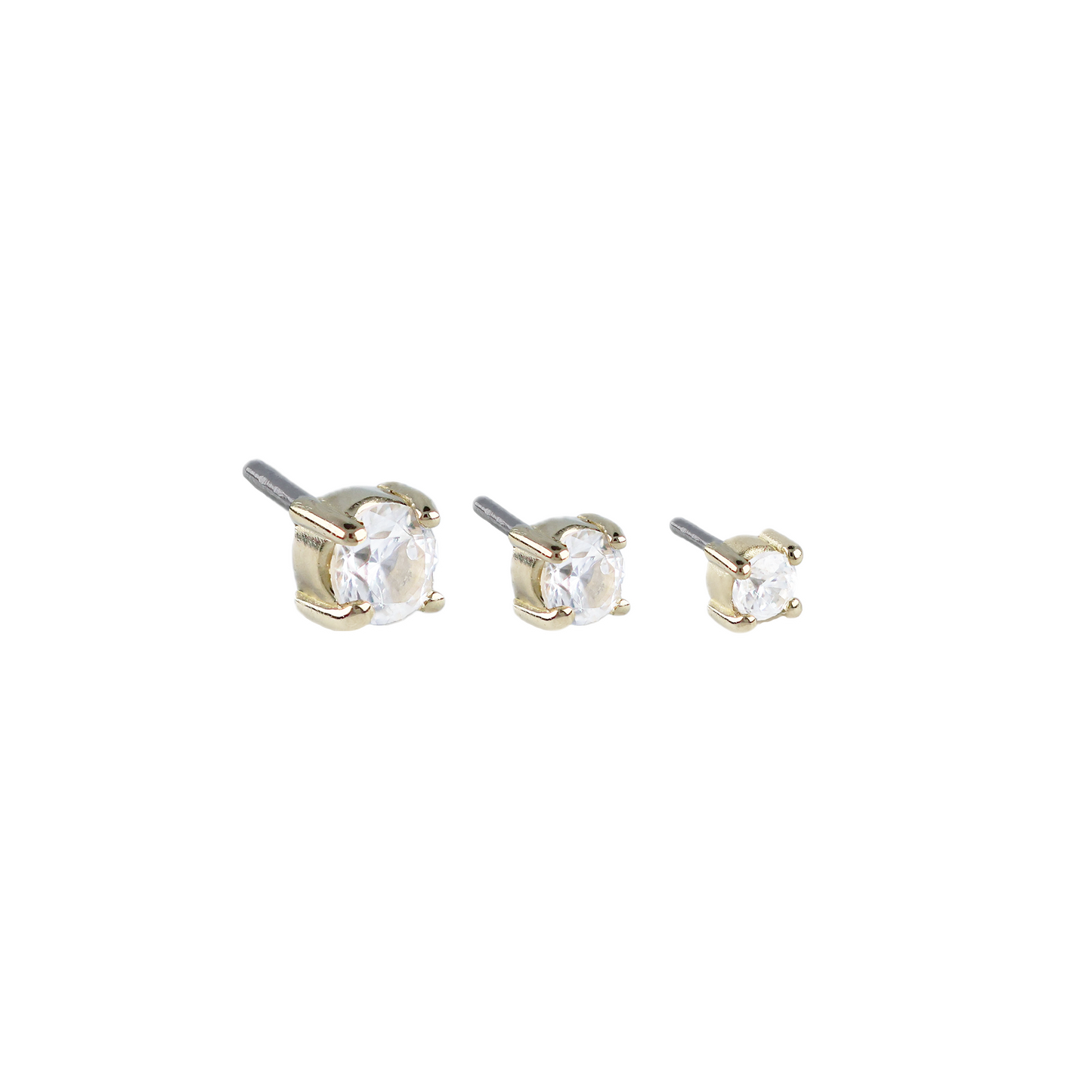 14kt Gold Prong Set CZ Threadless End