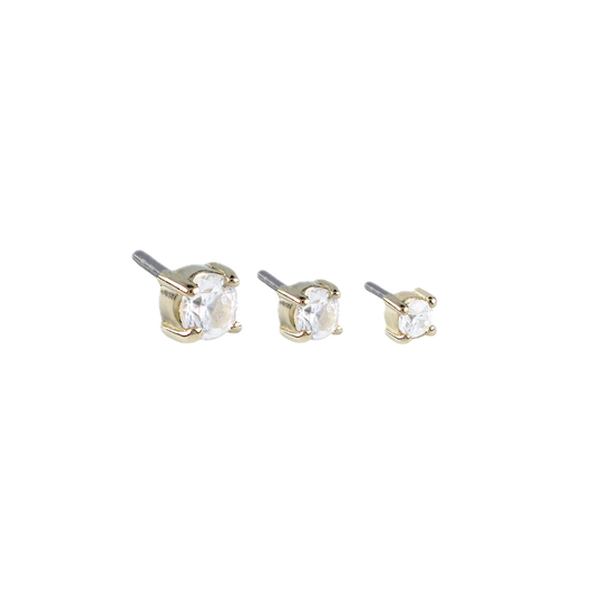 14kt Gold Prong Set CZ Threadless End