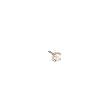 14kt Gold Prong Set CZ Threadless End