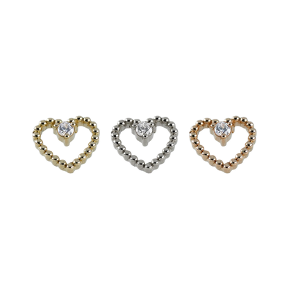‘Beaded Amour’ w/CZ Threadless End