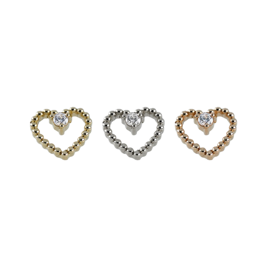 ‘Beaded Amour’ w/CZ Threadless End