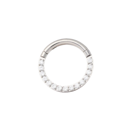 Titanium Gem Clicker - Forward Facing White CZ